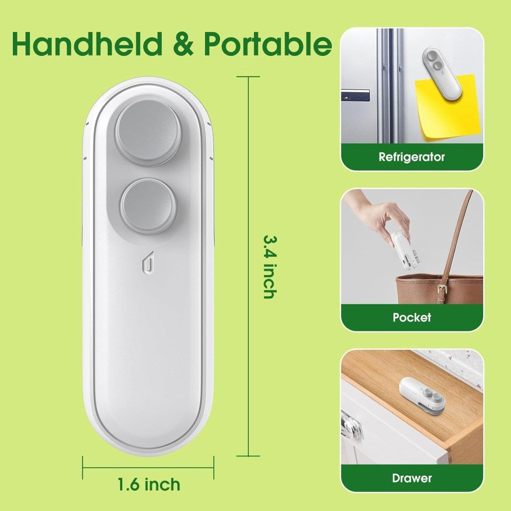 2-in-1 Mini USB Rechargeable Bag Sealer & Cutter | Portable Heat Sealer for Snack Storage