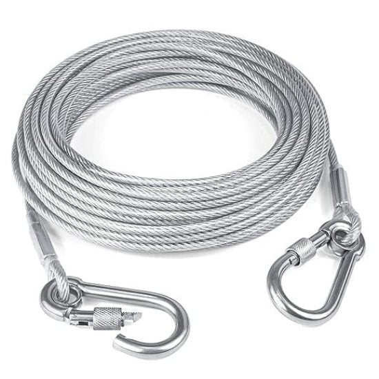 5-Meter Heavy-Duty Steel Clothes Drying Wire Rope | Rust-Proof Outdoor Clothesline with Hook Fasteners