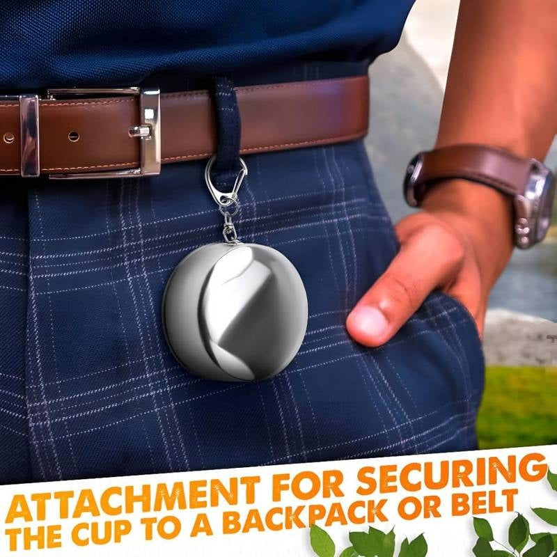 Camping Mug Folding Cup with Keychain Outdoor