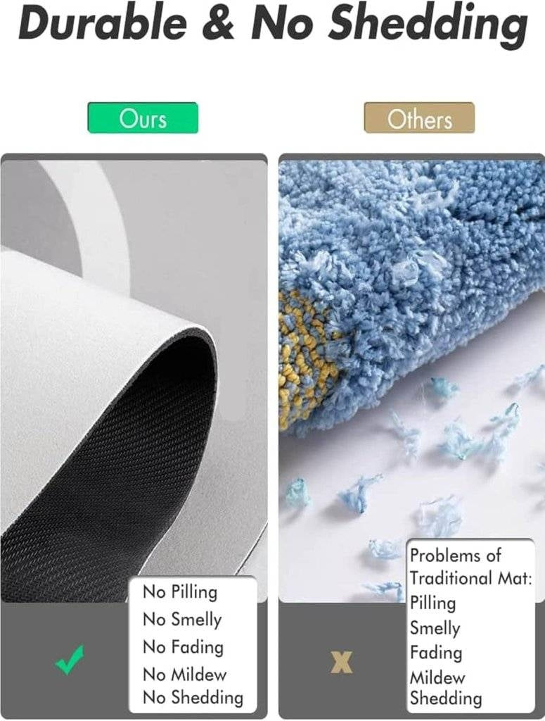 Super Absorbent Quick-Dry Bath Mat – Anti-Slip Diatomite Floor Mat for Bathroom & Shower (Soft Nappa Leather Finish)