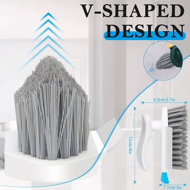 4-in-1 Multifunctional Gap Cleaning Brush – Deep Clean Grout Scrubber with Built-in Scraper & Ergonomic Handle – Heavy Duty Detail Brush for Kitchen, Bathroom, Window Tracks & Tile Lines