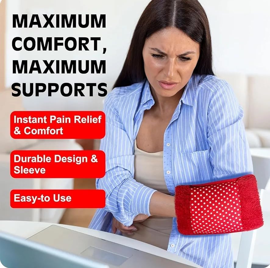 Velvet Heating Bag, Heat Bags for Pain Relief with soft velvet hand pocket, Electric hot Pad, Heat Water Bottle (Multi Color)
