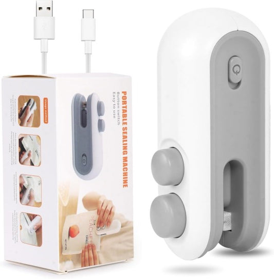 2-in-1 Mini USB Rechargeable Bag Sealer & Cutter | Portable Heat Sealer for Snack Storage