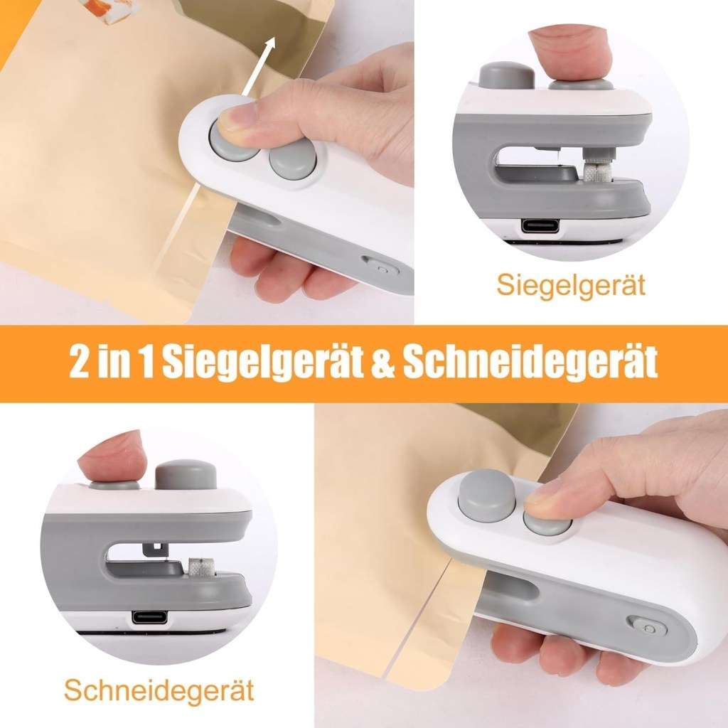 2-in-1 Mini USB Rechargeable Bag Sealer & Cutter | Portable Heat Sealer for Snack Storage