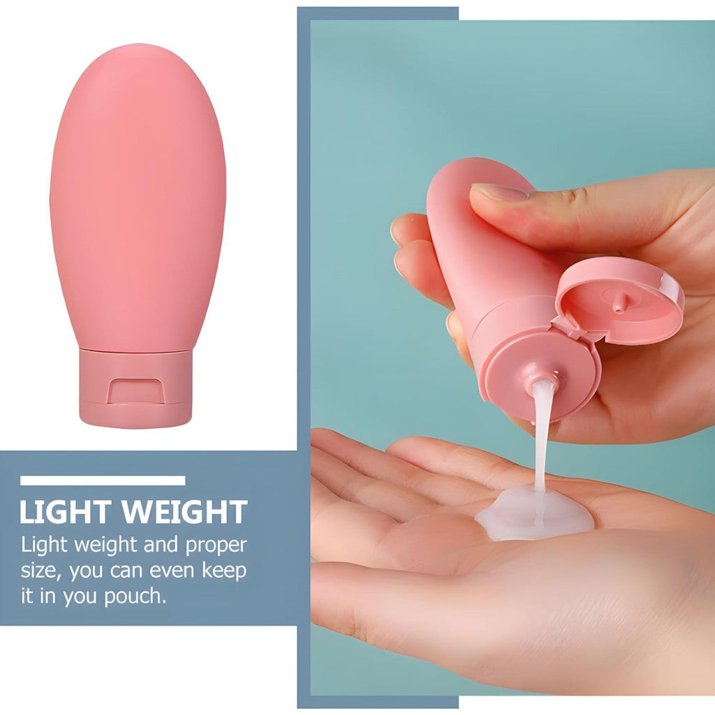 3-Piece Leak-Proof Silicone Travel Bottle Set | 60ml TSA Approved Refillable Squeeze Tubes