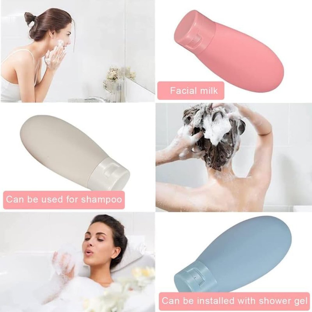 3-Piece Leak-Proof Silicone Travel Bottle Set | 60ml TSA Approved Refillable Squeeze Tubes
