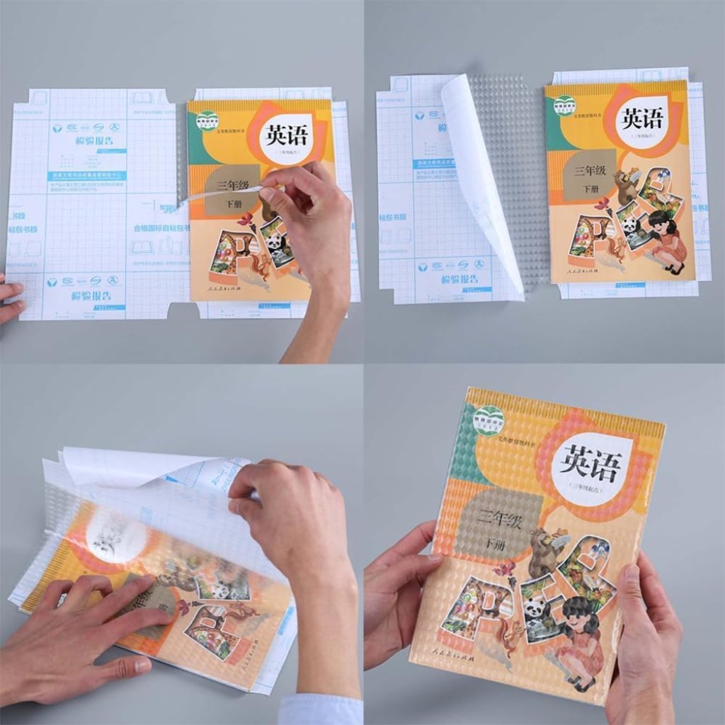 30-Piece Waterproof Clear Plastic Book Cover Set | Self-Adhesive Transparent Textbook Protector
