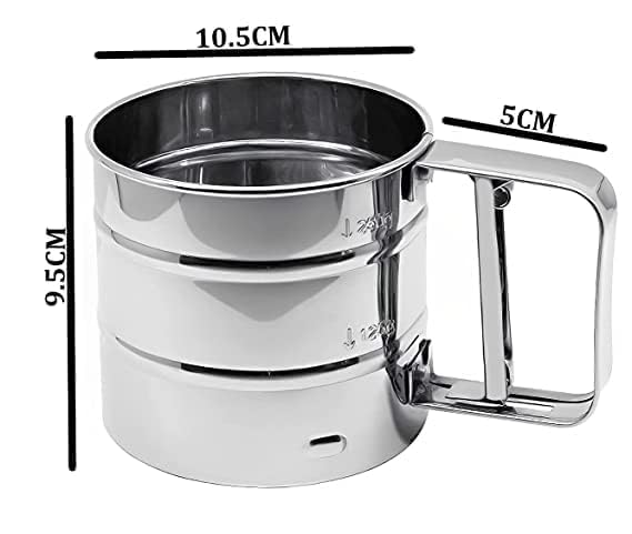 Stainless Steel Hand-Press Flour Sifter | Mechanical Baking Sieve Cup with Handle