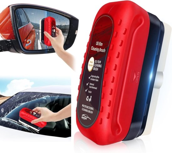 Car Glass Oil Film Cleaner Brush | Windshield Restorer & Rain Repellent Applicator