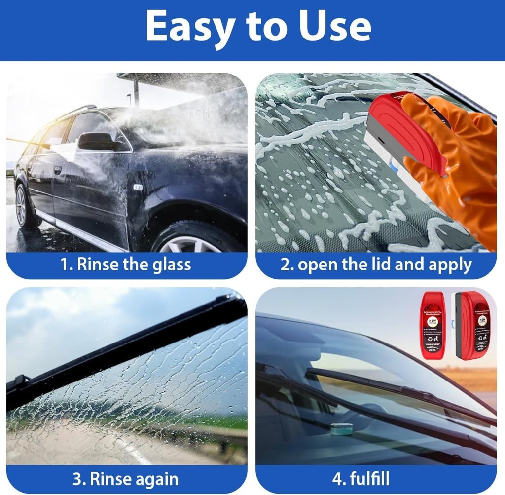 Car Glass Oil Film Cleaner Brush | Windshield Restorer & Rain Repellent Applicator