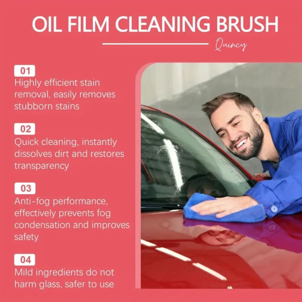 Car Glass Oil Film Cleaner Brush | Windshield Restorer & Rain Repellent Applicator