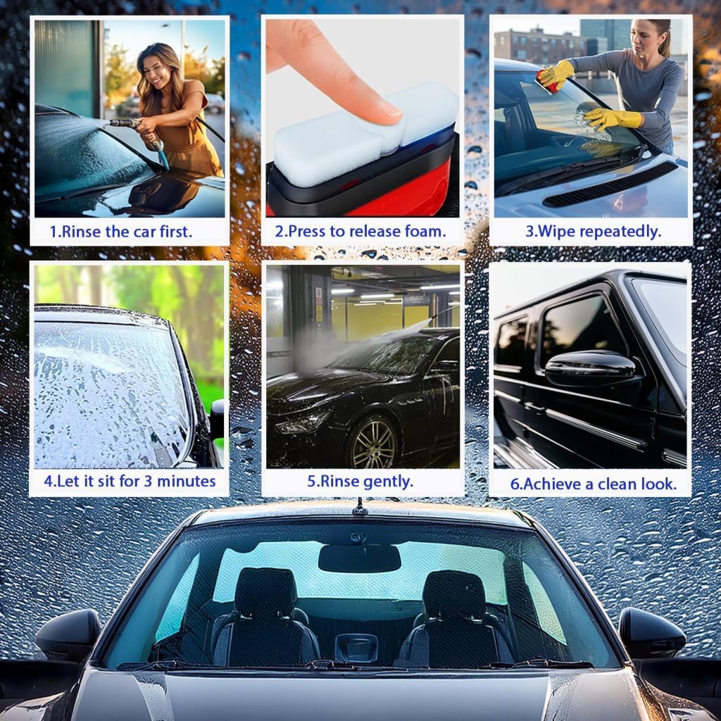 Car Glass Oil Film Cleaner Brush | Windshield Restorer & Rain Repellent Applicator