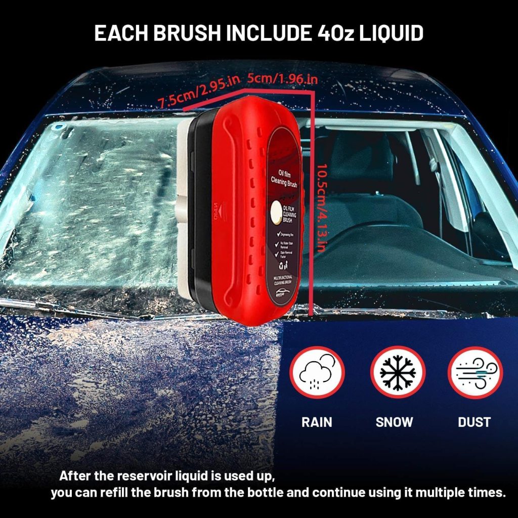 Car Glass Oil Film Cleaner Brush | Windshield Restorer & Rain Repellent Applicator