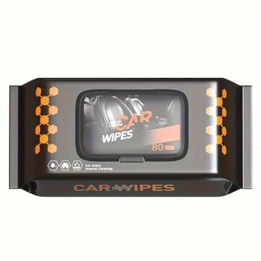 80 Pcs Multi-Surface Car Interior Cleaning Wipes | Matte Finish Dashboard & Leather Wet Wipes