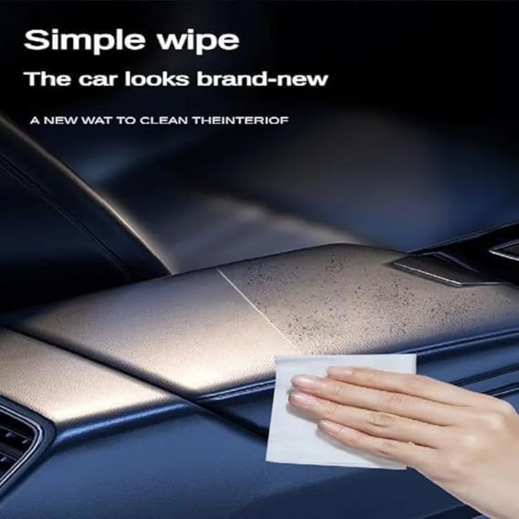 80 Pcs Multi-Surface Car Interior Cleaning Wipes | Matte Finish Dashboard & Leather Wet Wipes