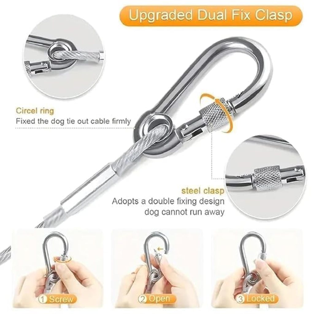 5-Meter Heavy-Duty Steel Clothes Drying Wire Rope | Rust-Proof Outdoor Clothesline with Hook Fasteners