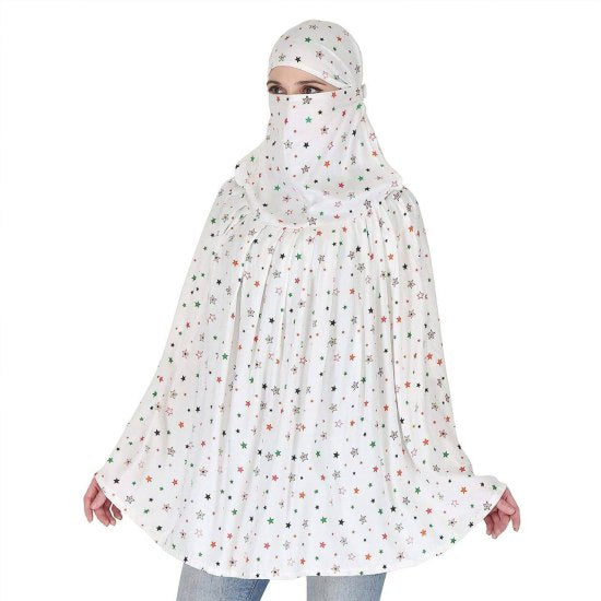 Premium Cotton Long Scarf Khimar | Breathable Full-Coverage Hijab & Naqab Sun Protector