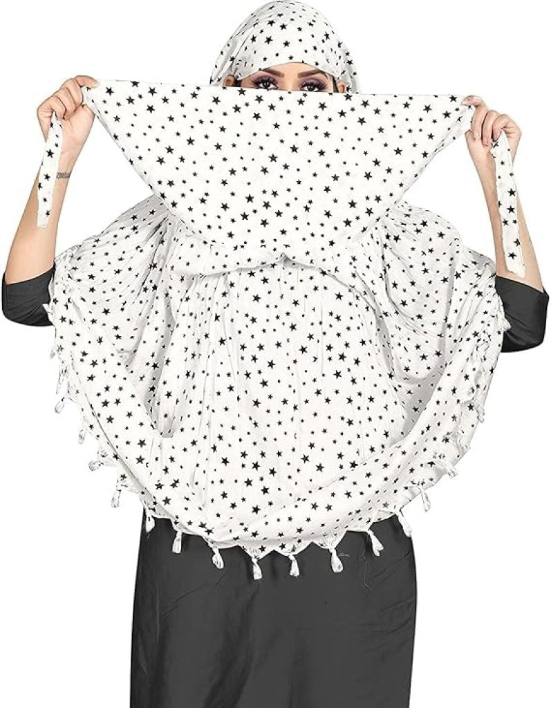 Premium Cotton Long Scarf Khimar | Breathable Full-Coverage Hijab & Naqab Sun Protector