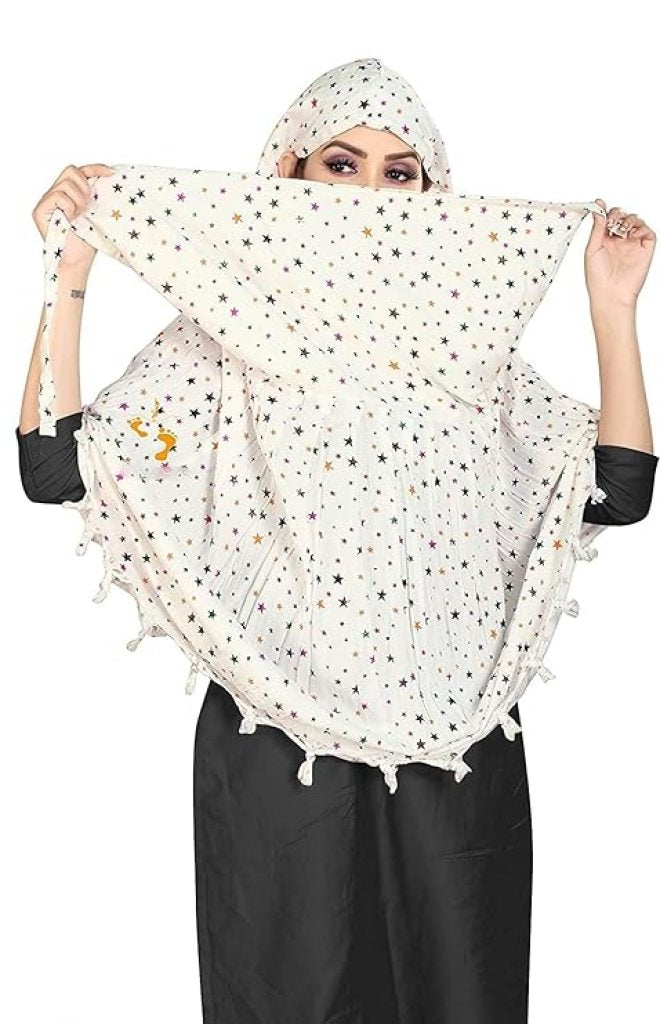 Premium Cotton Long Scarf Khimar | Breathable Full-Coverage Hijab & Naqab Sun Protector