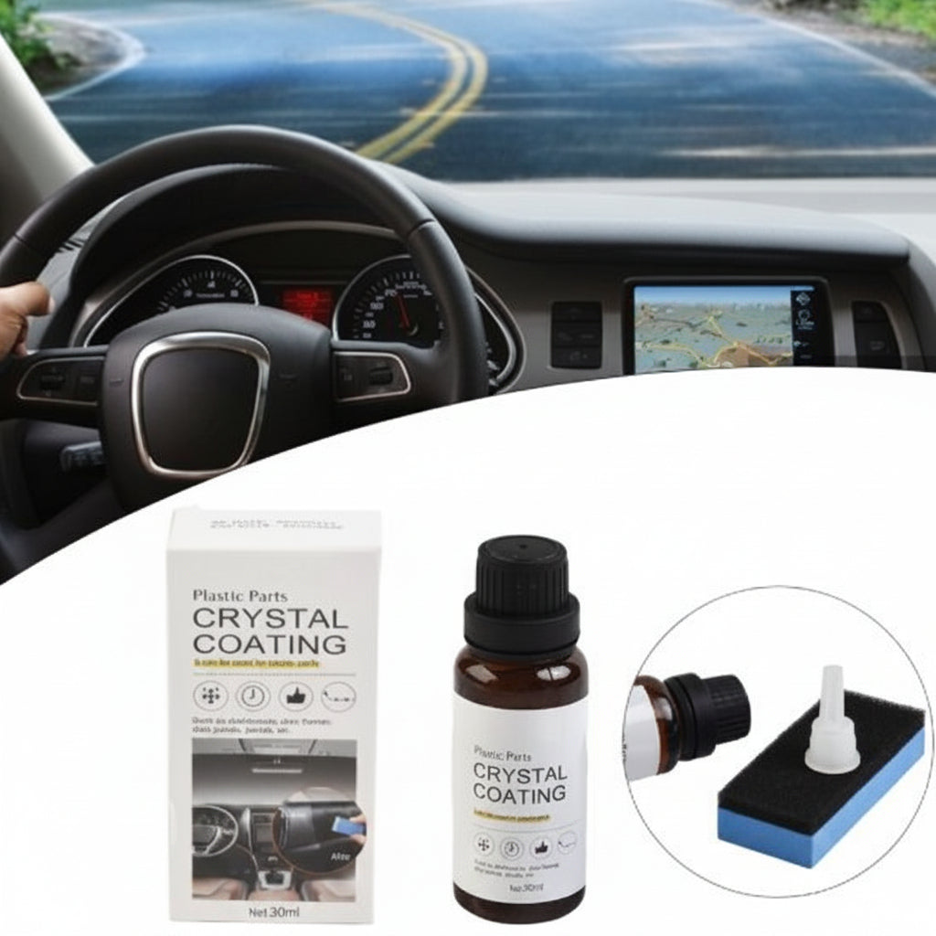 Premium Plastic Parts Crystal Coating | 30ml Car & Bike Trim Restorer Kit