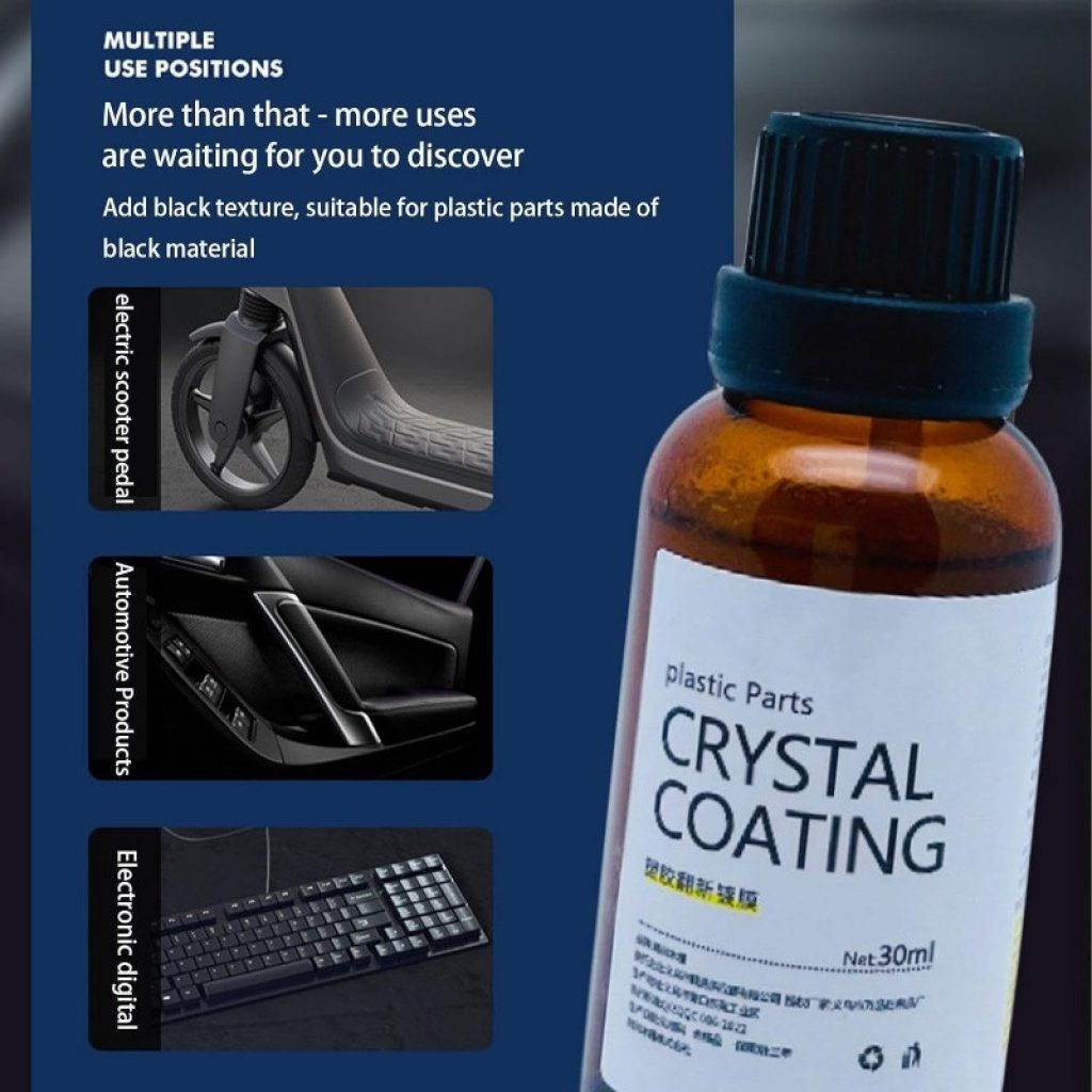 Premium Plastic Parts Crystal Coating | 30ml Car & Bike Trim Restorer Kit