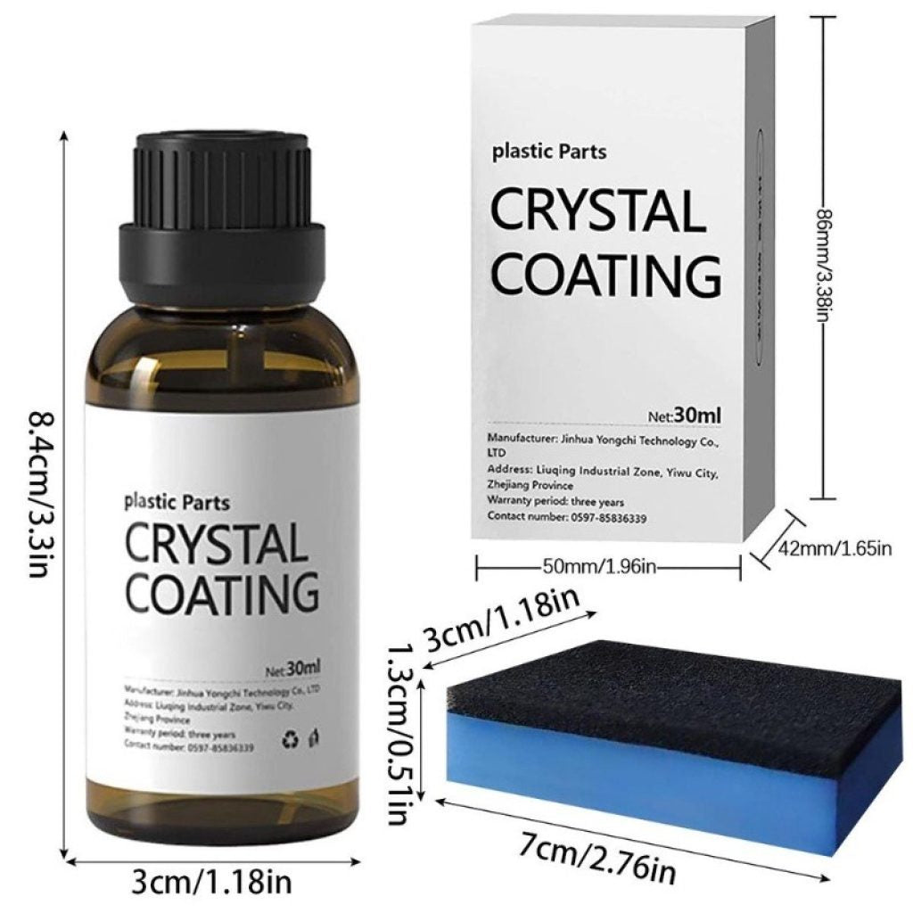 Premium Plastic Parts Crystal Coating | 30ml Car & Bike Trim Restorer Kit