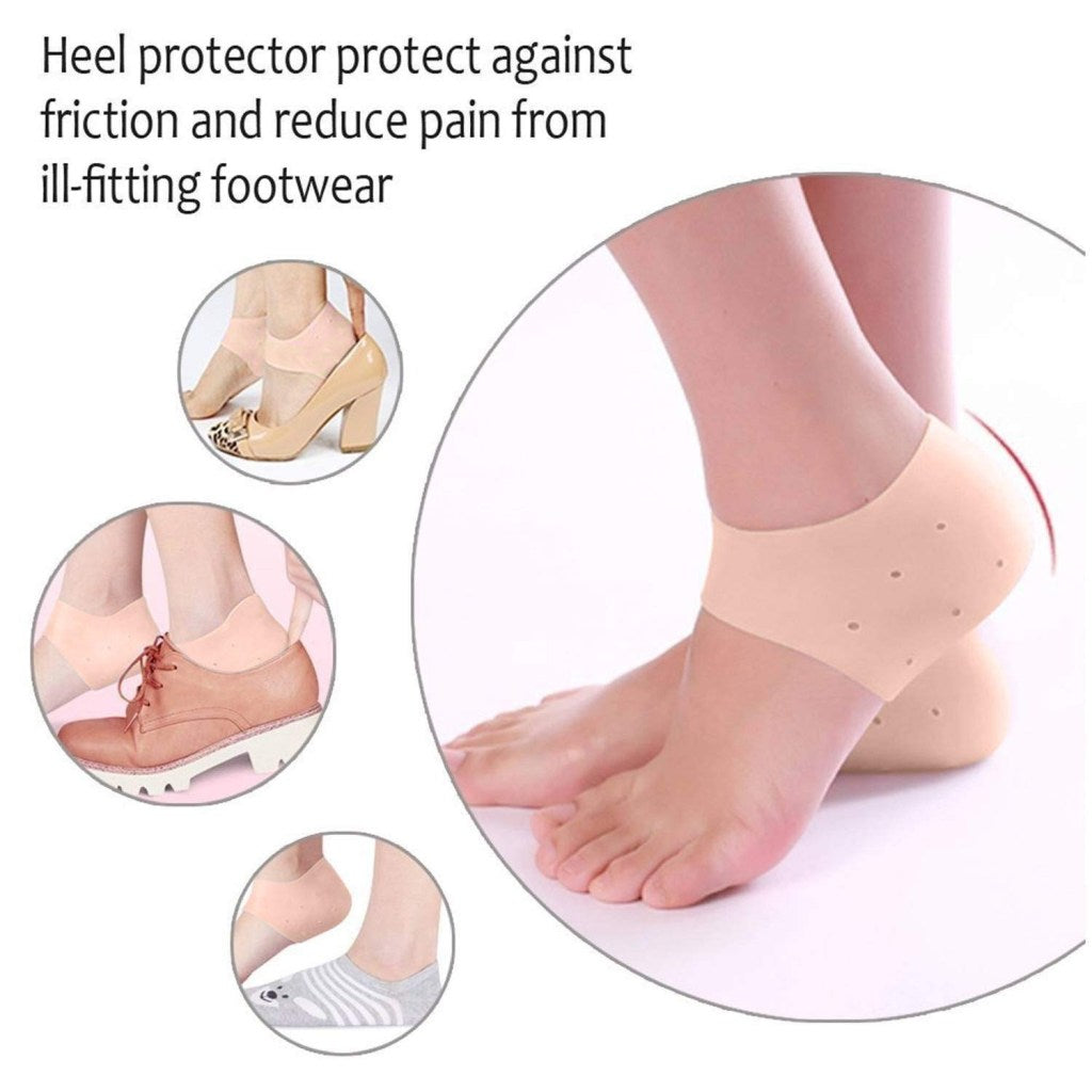 Silicone Gel Half Heels Protectors | Moisturizing Anti-Crack Pain Relief Sleeves