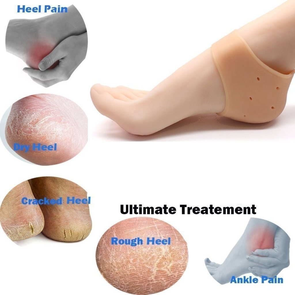 Silicone Gel Half Heels Protectors | Moisturizing Anti-Crack Pain Relief Sleeves