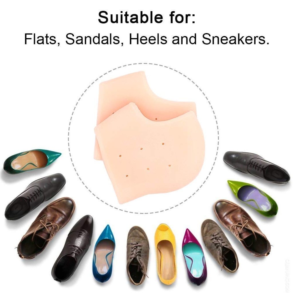 Silicone Gel Half Heels Protectors | Moisturizing Anti-Crack Pain Relief Sleeves