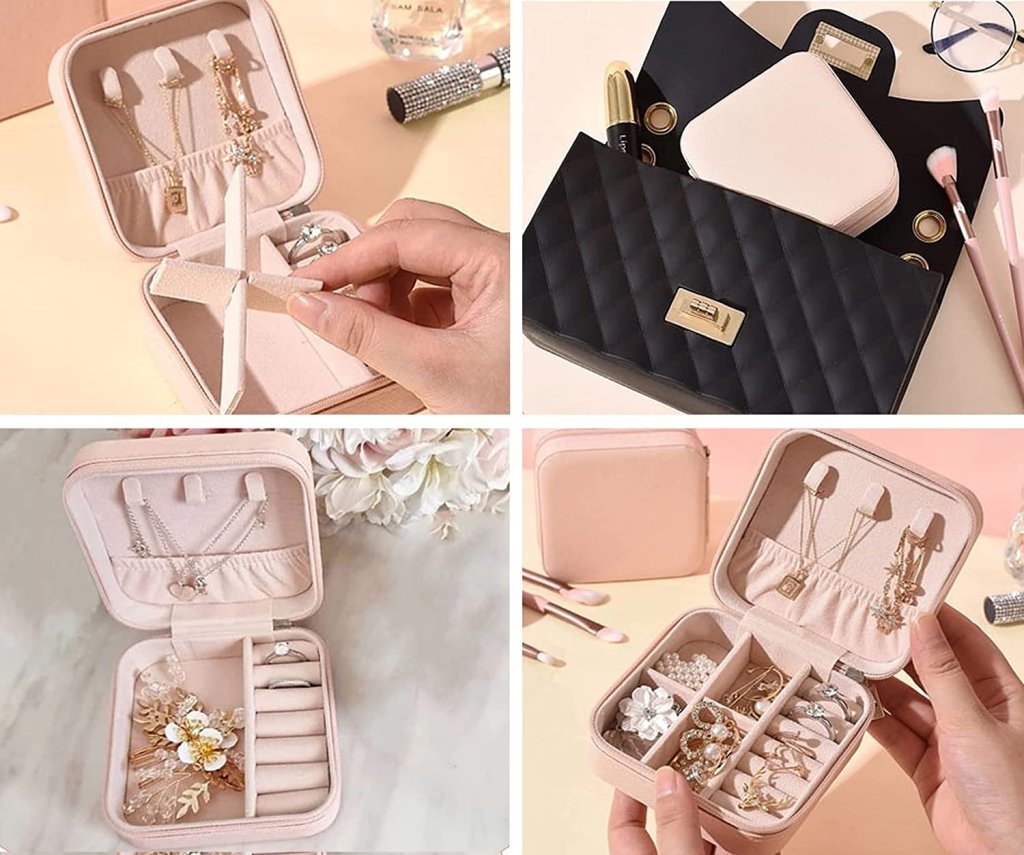 Premium PU Leather Mini Jewelry Box Organizer | Portable Travel Jewelry Case