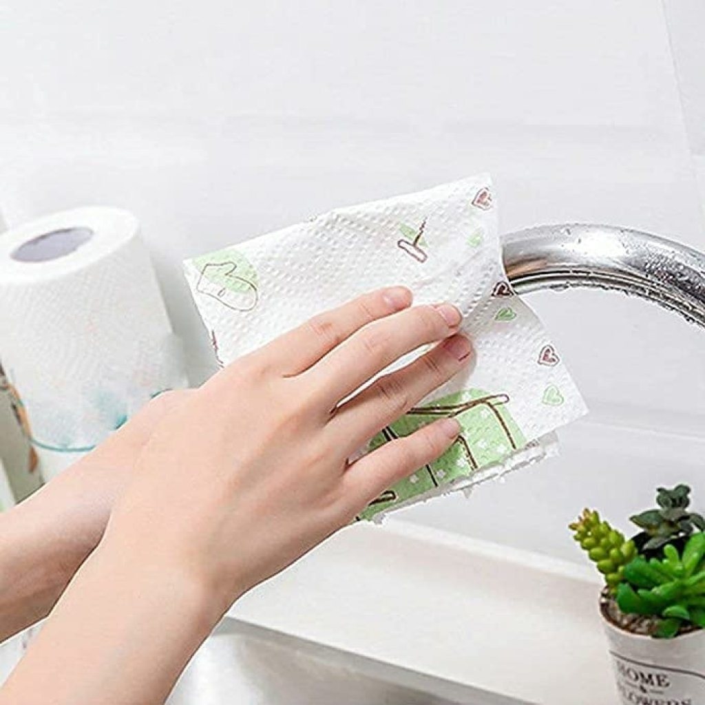 Reusable Kitchen Tissue Roll | Washable & Non-Stick Cleaning Cloth Wipes