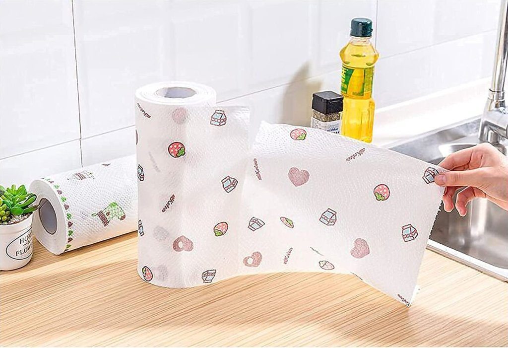 Reusable Kitchen Tissue Roll | Washable & Non-Stick Cleaning Cloth Wipes