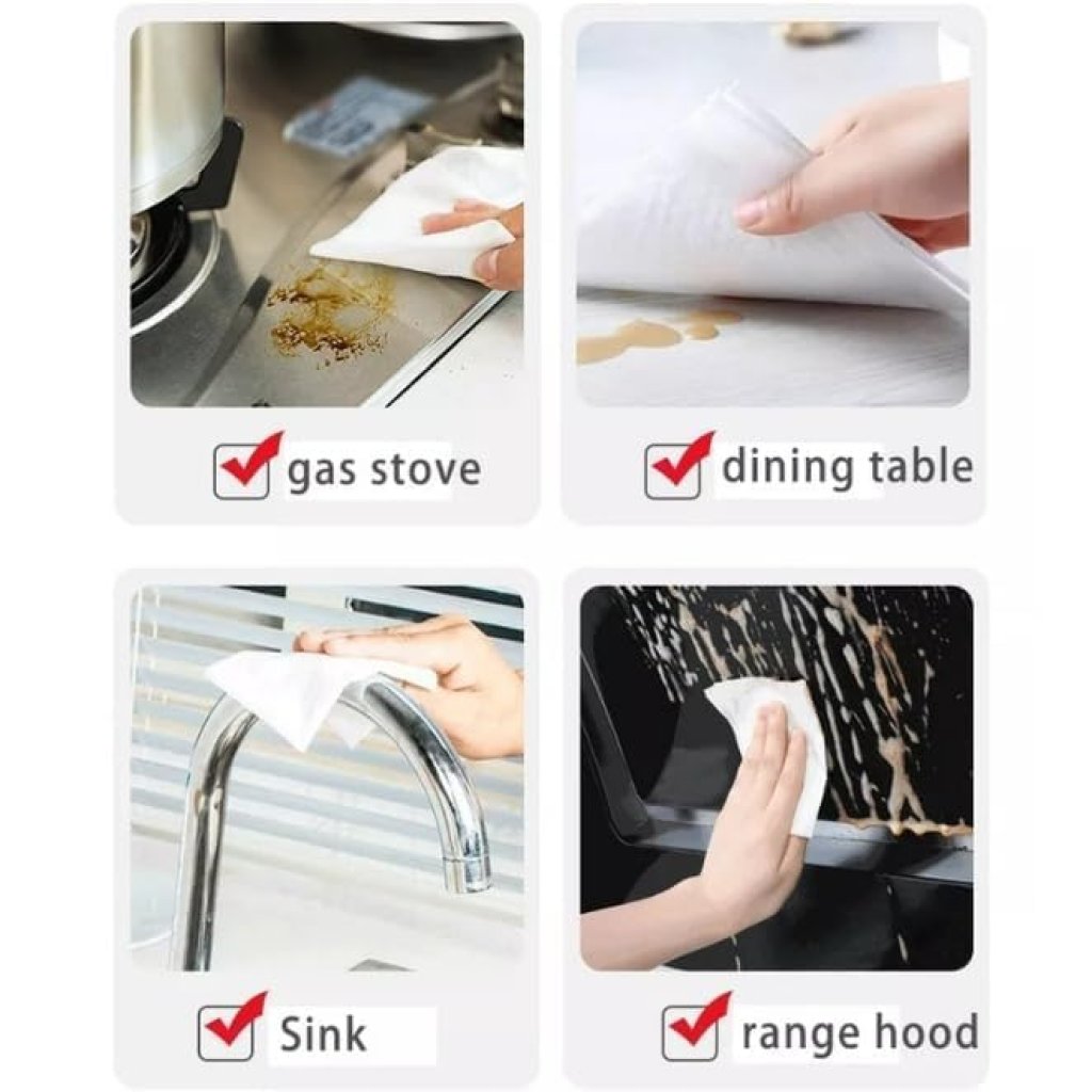 80 Pcs Heavy-Duty Kitchen Cleaning Wipes | Anti-Grease Degreasing Wet Wipes for Stoves & Counters