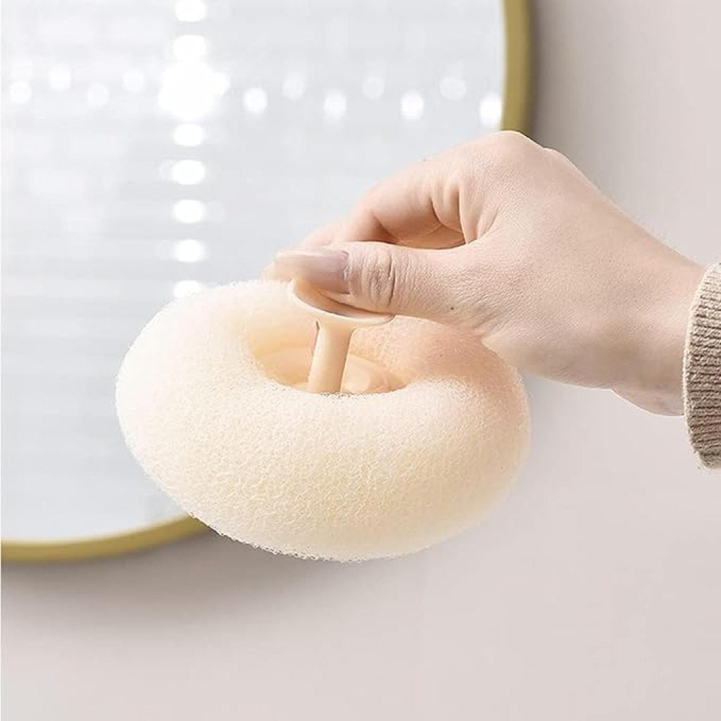 Ergonomic Round Loofah Scrubbing Brush | Exfoliating Bath & Body Massage Sponge