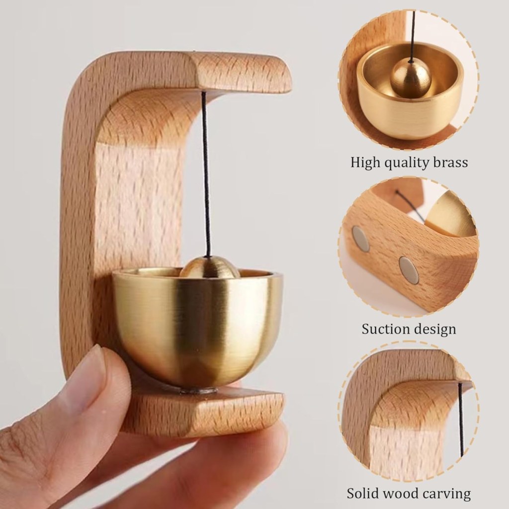 Aesthetic Wooden Shopkeeper’s Bell | Magnetic Decorative Welcome Door Chime