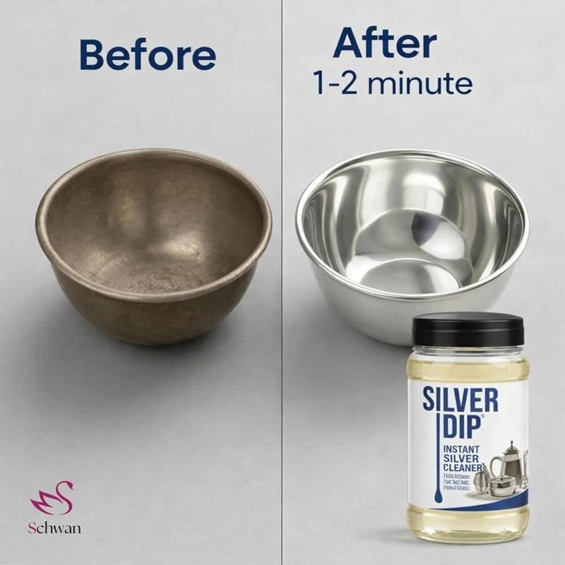 Silver Dip Cleaner Liquid for Jewelry – Instant Silver Polish Cleaning Solution (Removes Tarnish in Seconds)