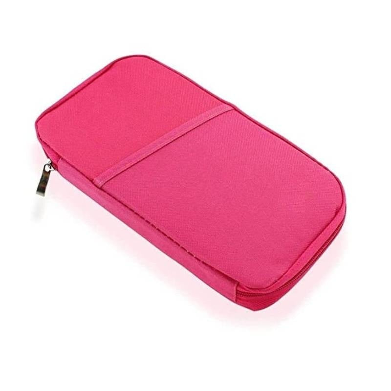 Pink travel organizer on a white background