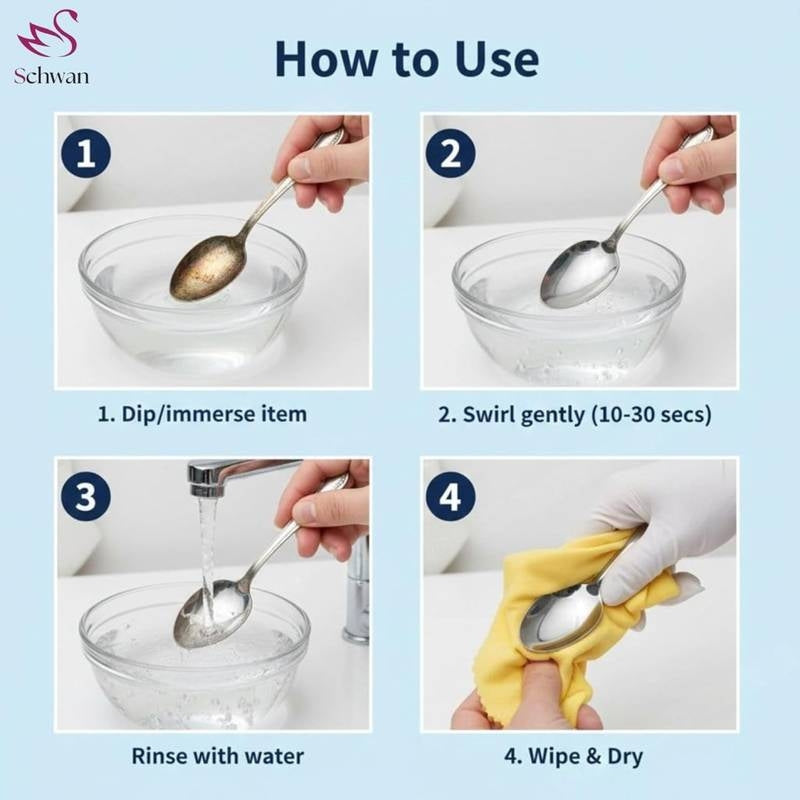 Silver Dip Cleaner Liquid for Jewelry – Instant Silver Polish Cleaning Solution (Removes Tarnish in Seconds)