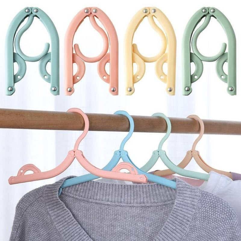 Portable Foldable Travel Hangers - Space-Saving Lightweight Clothes Drying Rack (Pack of 4)