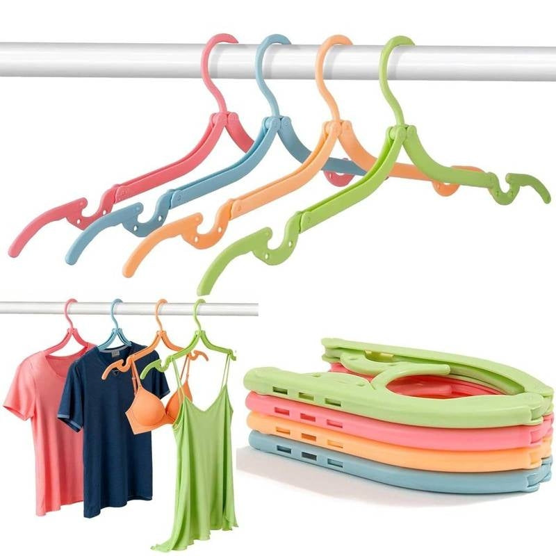 Portable Foldable Travel Hangers - Space-Saving Lightweight Clothes Drying Rack (Pack of 4)