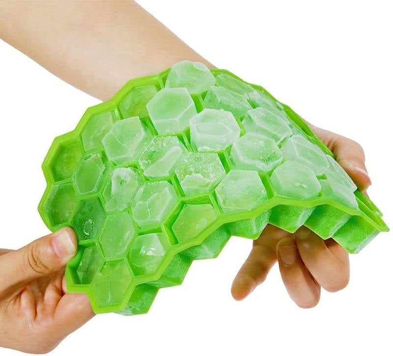 Honeycomb Silicone Ice Cube Tray – 37-Cavity Flexible Hexagon Mold for Cocktails, Iced Coffee & Baby Food – BPA-Free Food Grade Silicone Ice Maker – Easy Release Design