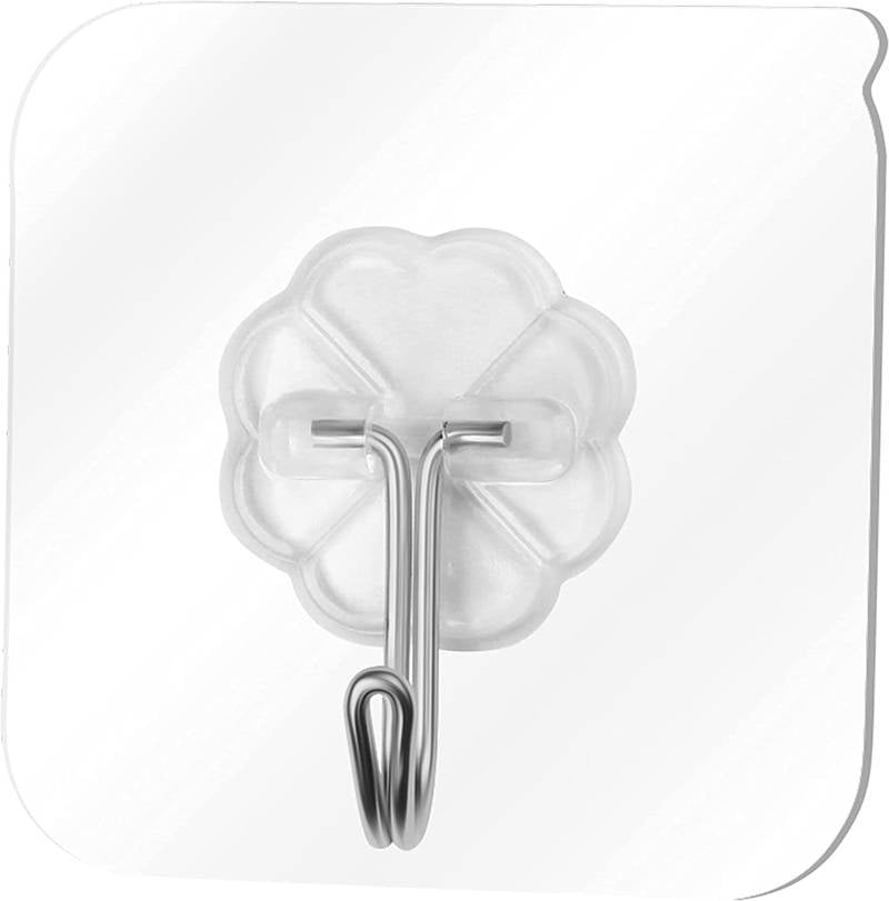 Clear hook with a metal hook on a white background