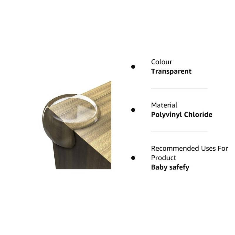 Transparent polyvinyl chloride product on a wooden surface with product details.
