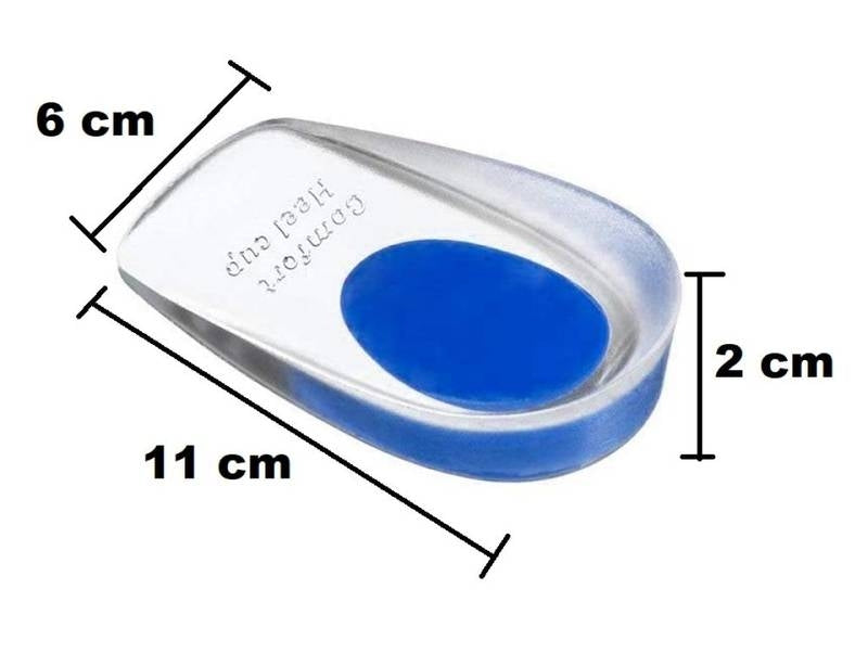 Measurement chart of a blue and clear object with dimensions labeled.