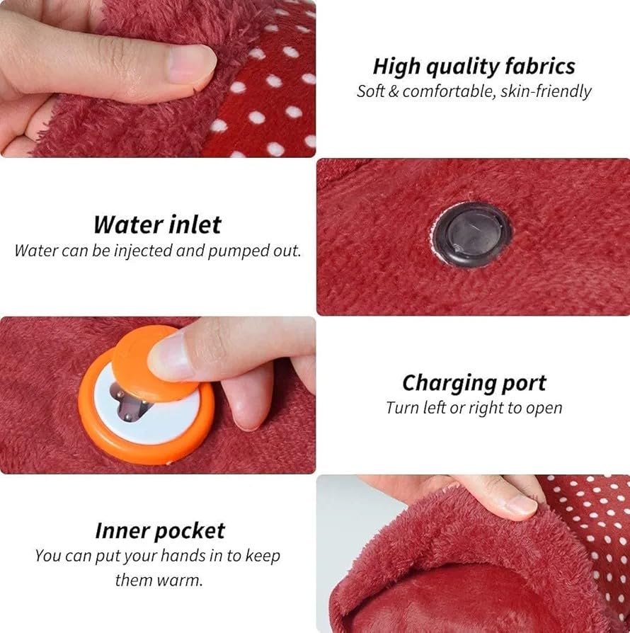 Velvet Heating Bag, Heat Bags for Pain Relief with soft velvet hand pocket, Electric hot Pad, Heat Water Bottle (Multi Color)