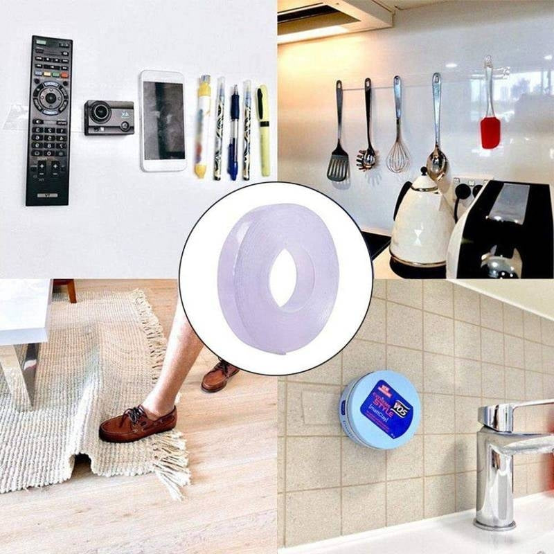 Collage of a motion sensor light in various settings including a kitchen and living room.