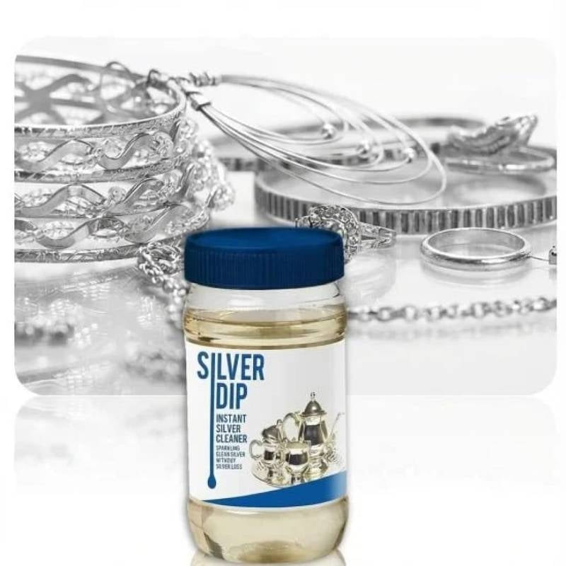 Silver Dip Cleaner Liquid for Jewelry – Instant Silver Polish Cleaning Solution (Removes Tarnish in Seconds)