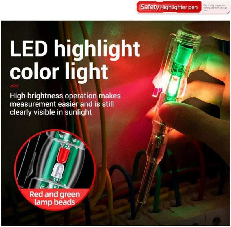 LED highlight color light pen with red and green lamp beads, held by a hand.