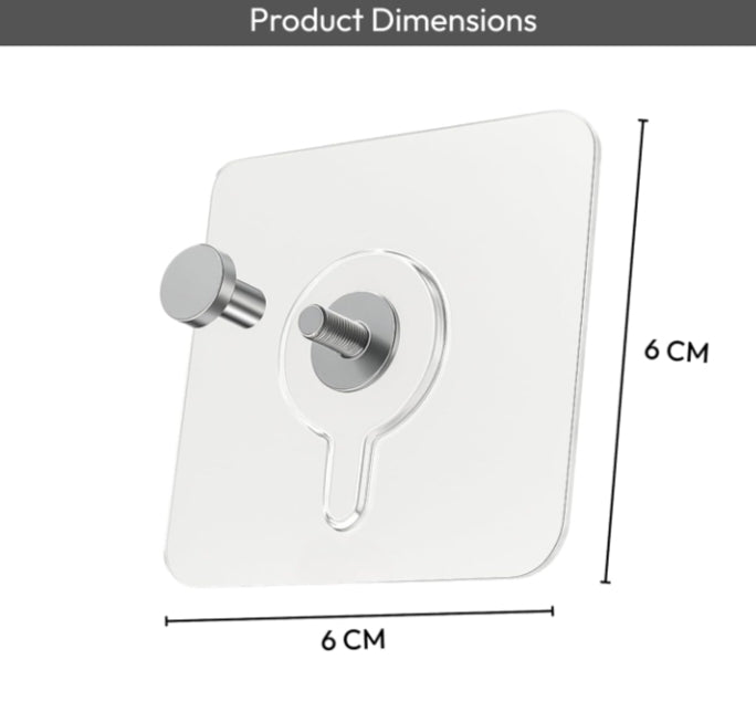 Wall hook with dimensions labeled on a white background