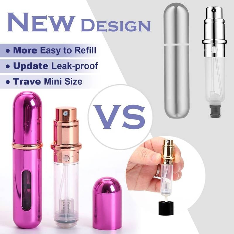 5ml Mini Refillable Perfume Atomizer Spray Bottle – Portable Travel Scent Pump Case for Handbags & Pockets